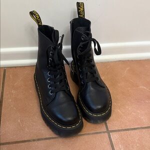 Dr. Martens Black Leather Combat Boots